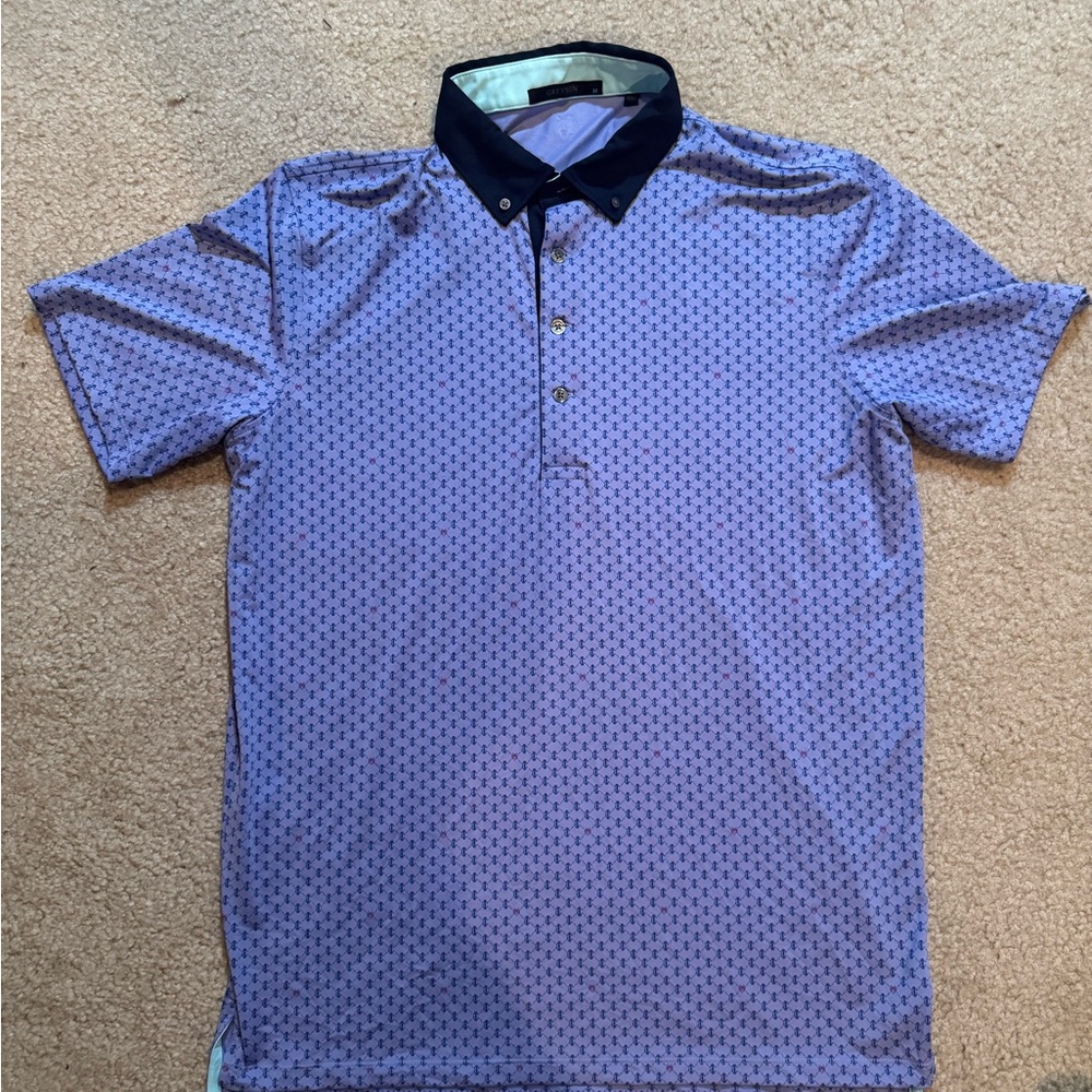 Greyson Lavender G Print Polo Shirt - Medium
